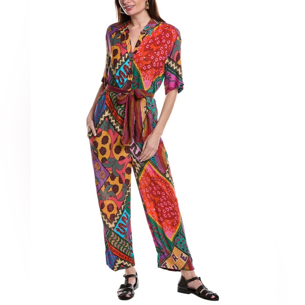 FARM Rio Multicolor Patchwork Print Jumpsuit